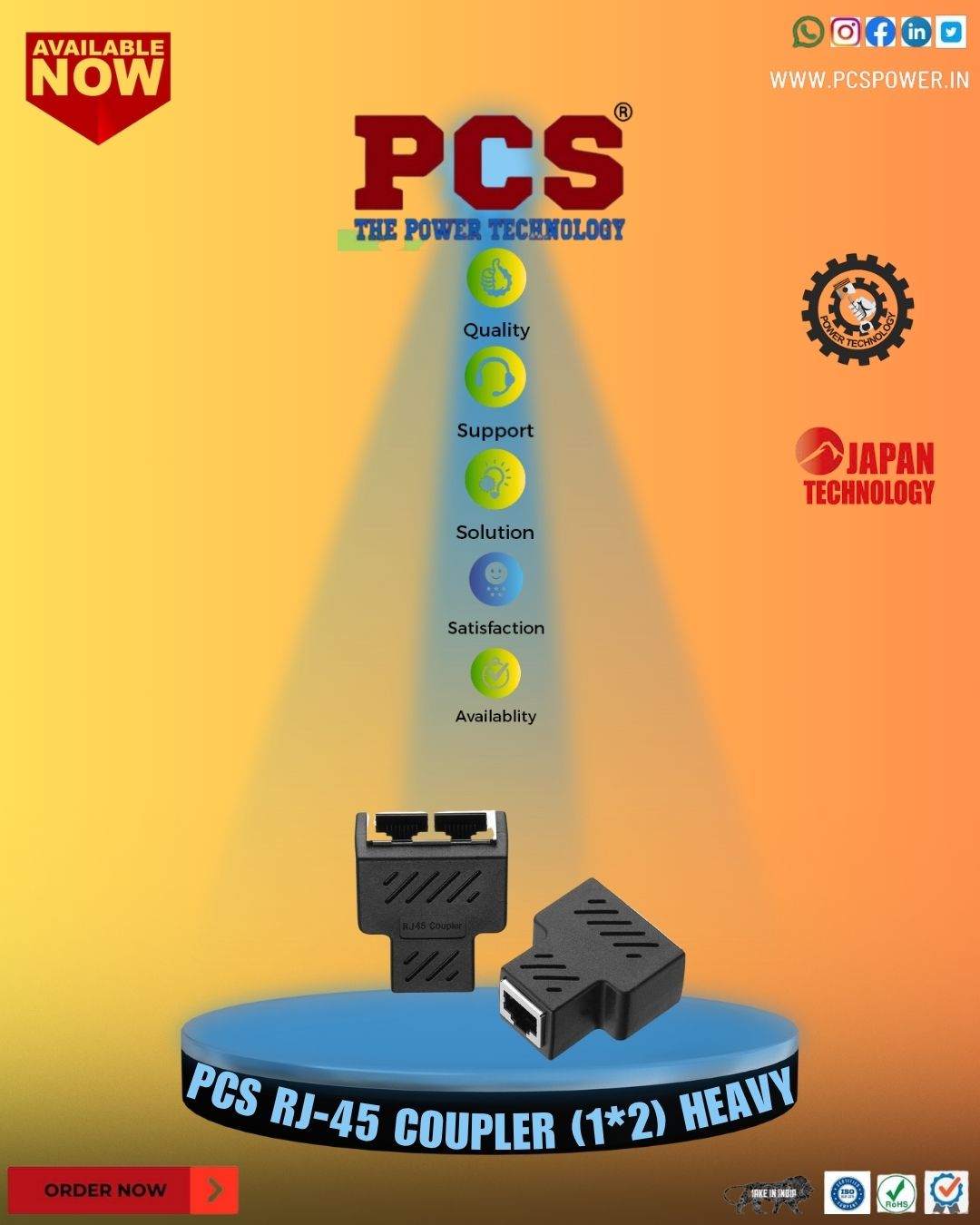 RJ45 Coupler 1 to 2 Splitter